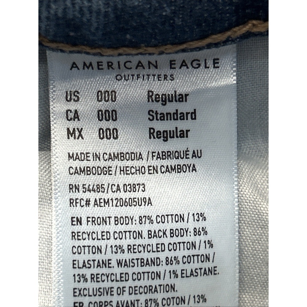 Women's‎ American Eagle Strigid Curvy Stovepipe Jeans No Pilling Sz 000 - Picture 10 of 10
